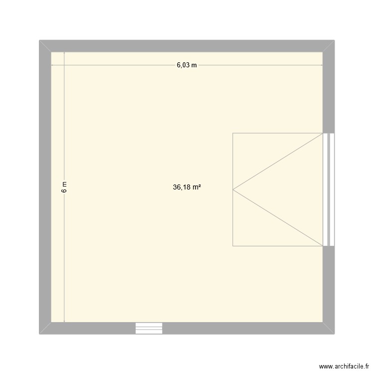 jugnet. Plan de 1 pièce et 36 m2