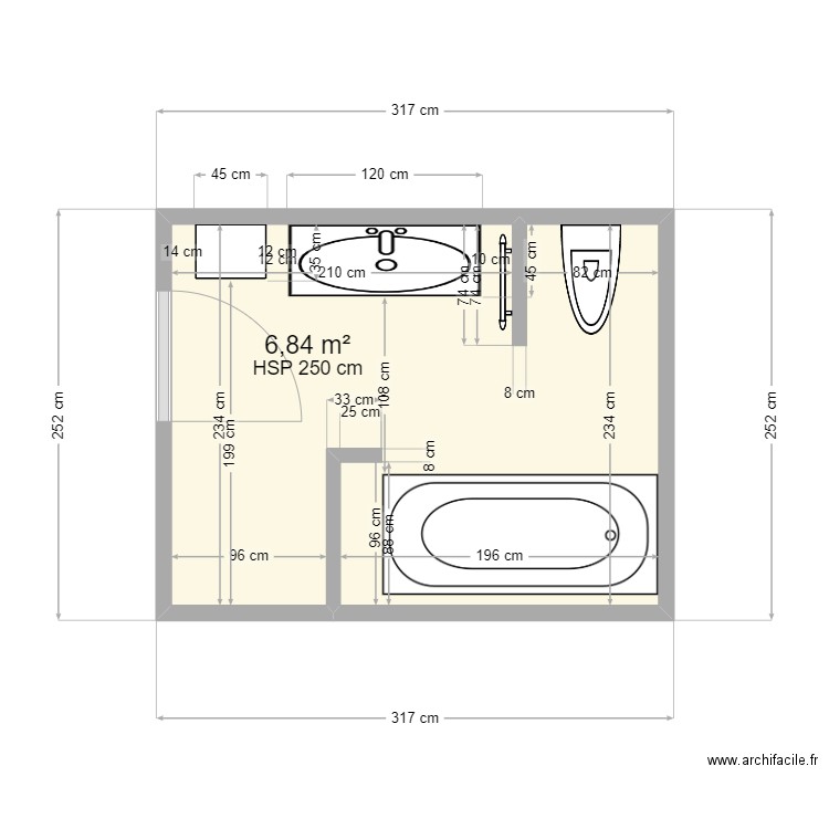 Salle de bain. Plan de 0 pièce et 0 m2