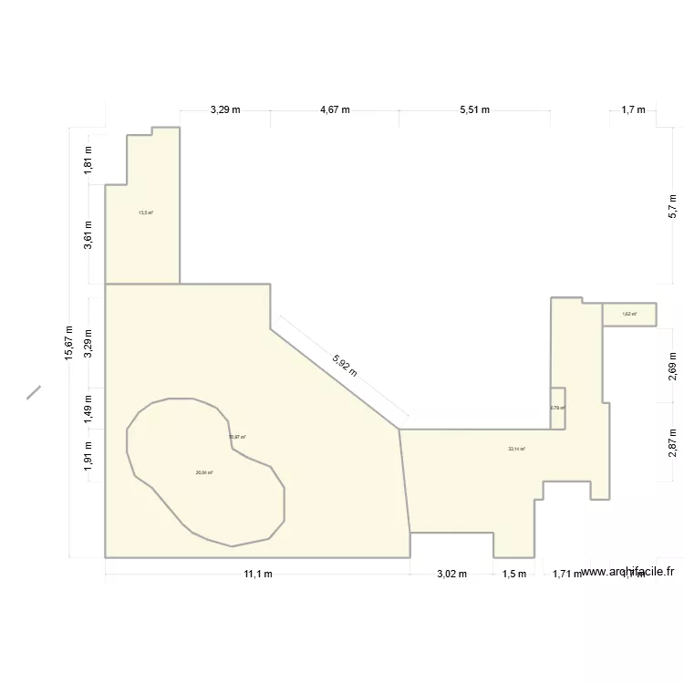 Atg&eacute; Saint Esteve. Plan de 6 Pièces et 160 m²