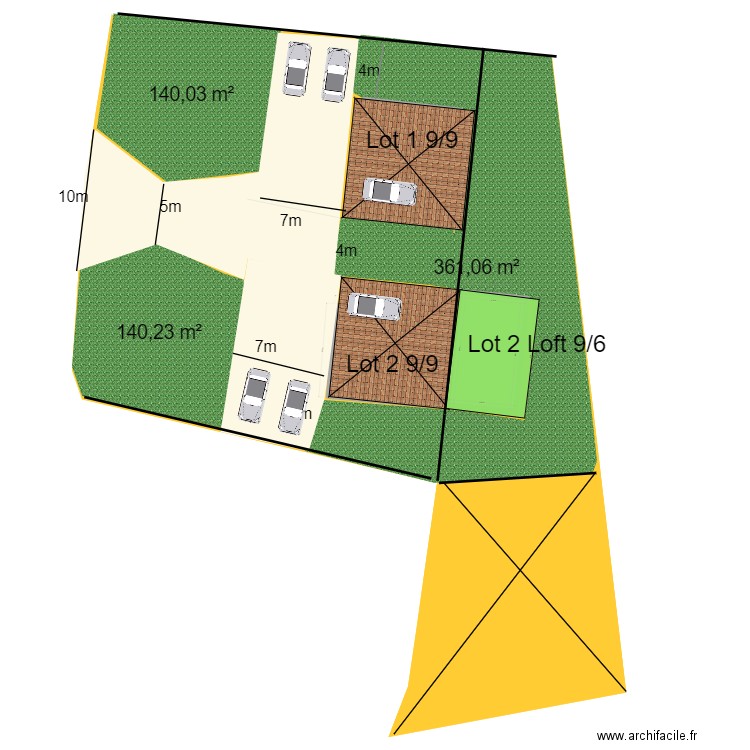 DE ALMEIDA E SILVA / La Goutette / Villas. Plan de 3 pièces et 123 m2