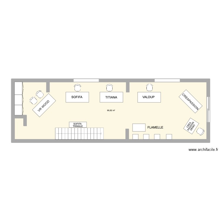Meunerie Moulin MARCHÉ. Plan de 1 pièce et 67 m2