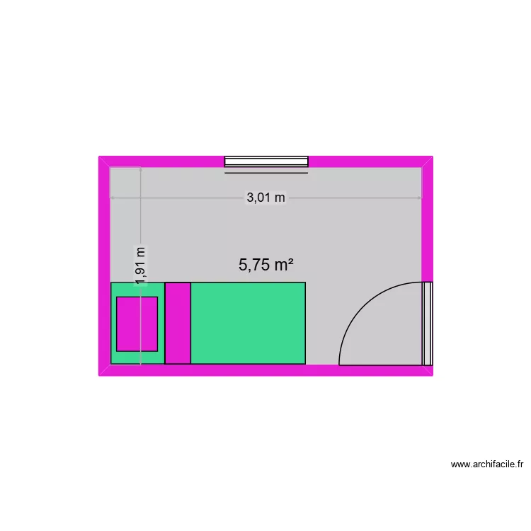 samia. Plan de 1  et 6 m²