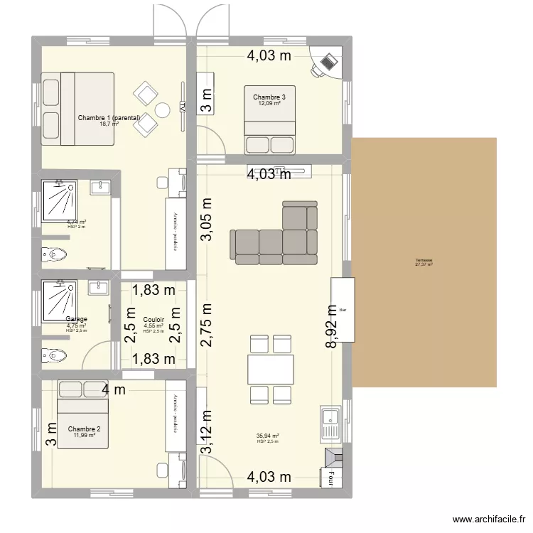 Family Home. Plan de 7 et 93 m² Family Home. Plan de 7 et 93 m²
