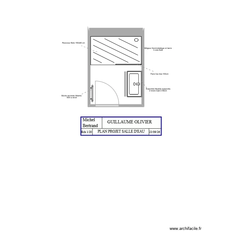 GUILLAUME. Plan de 1 Pièce et 3 m² GUILLAUME. Plan de 1 Pièce et 3 m²