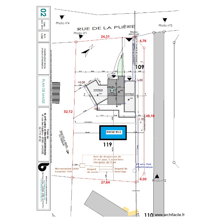 Permis modificatif. Plan de 0 pièce et 0 m2