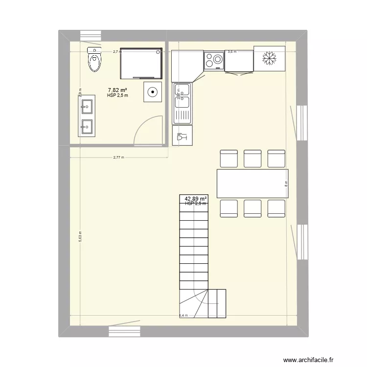 PLAN 1. Plan de 2  et 51 m²