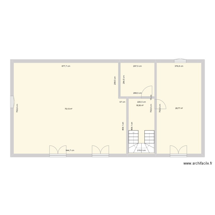 Manotte - Base. Plan de 3 pièces et 117 m2