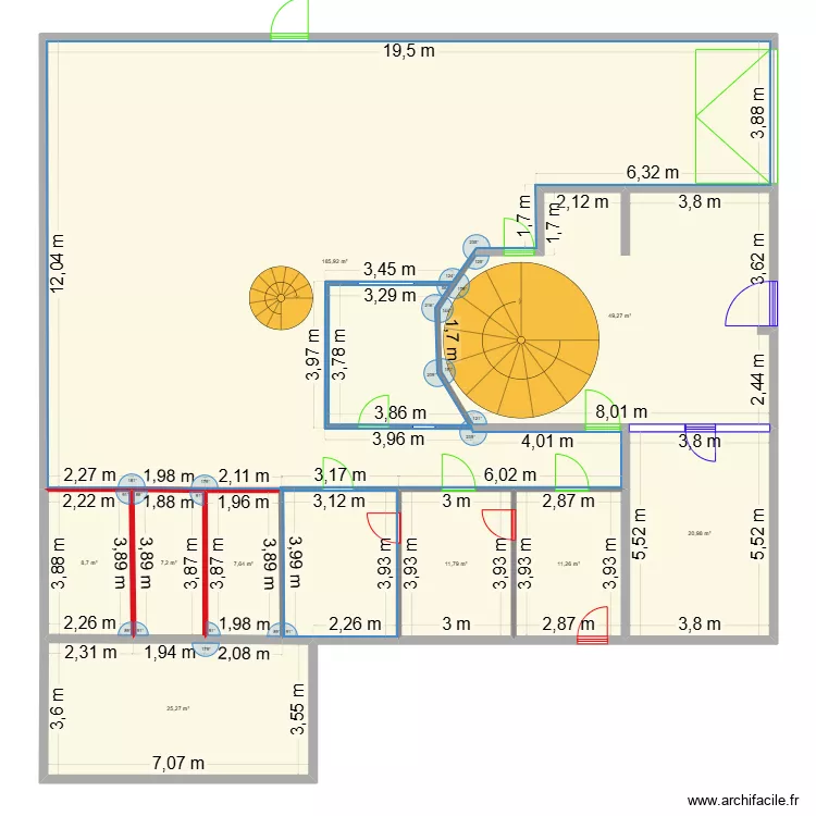 PLAN NEW  RDC avec cotations 2. Plan de 