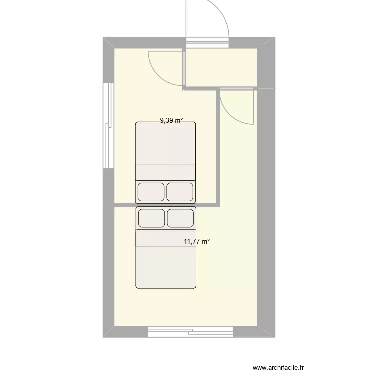 Extension Yvrac. Plan de 2  et 21 m²