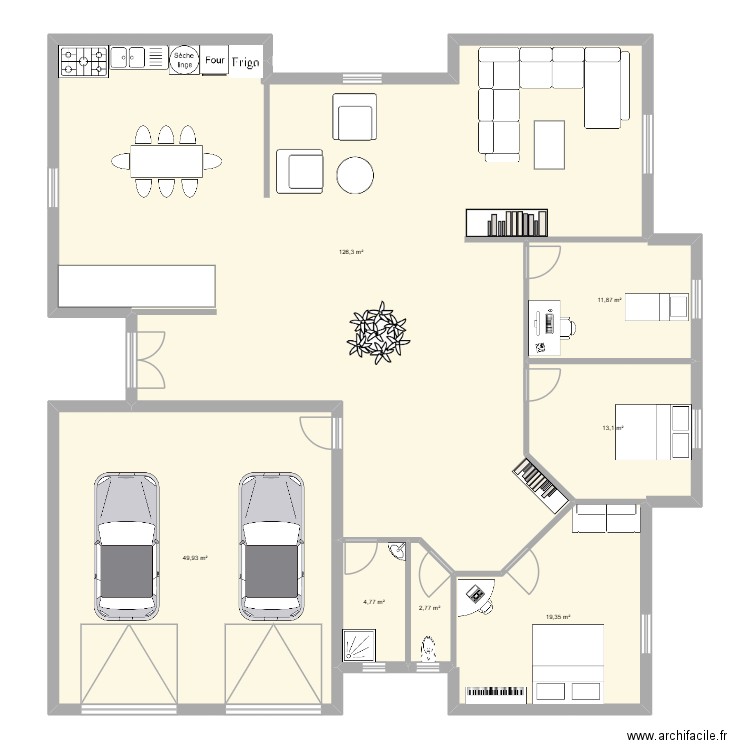 wailv. Plan de 7 pièces et 228 m2