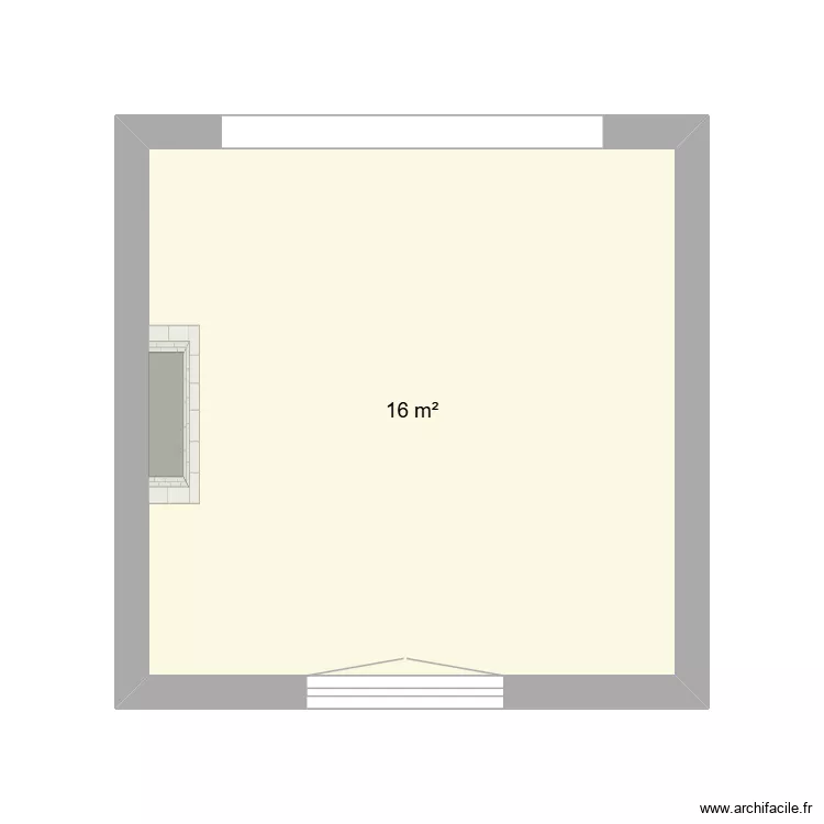 Salon. Plan de 1  et 16 m²