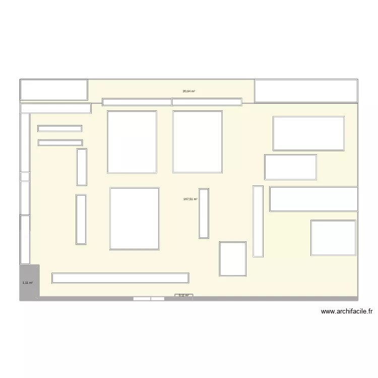 inter. Plan de 4  et 190 m²