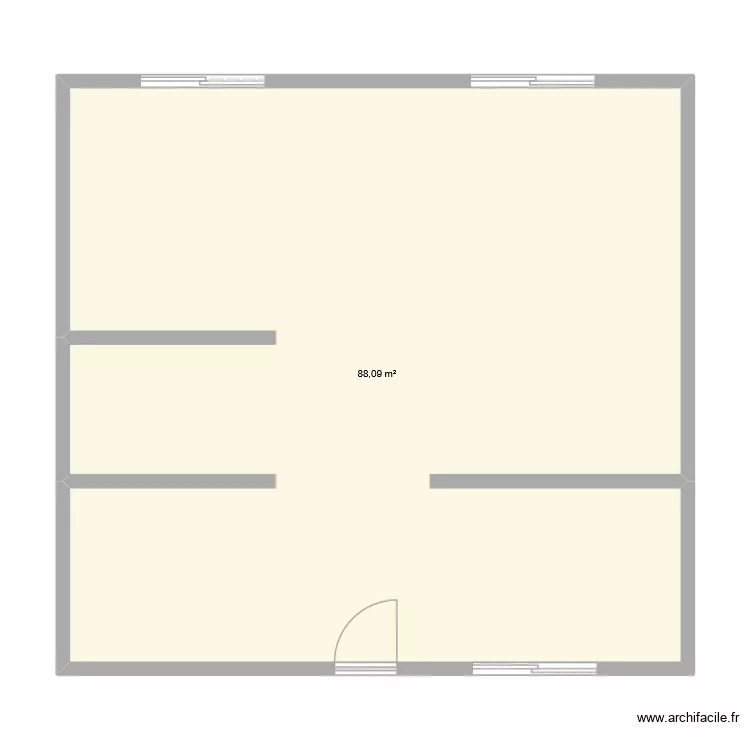 soussol. Plan de 1  et 88 m²
