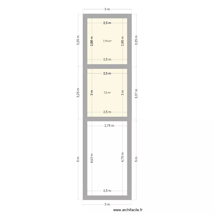 Modèle de la 2 pièces. Plan de 2 et 15 m² Modèle de la 2 pièces. Plan de 2 et 15 m²