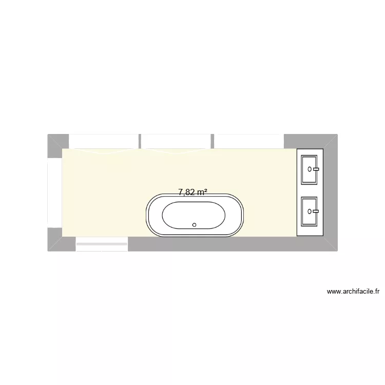 SDB2. Plan de 1 et 8 m² SDB2. Plan de 1 et 8 m²