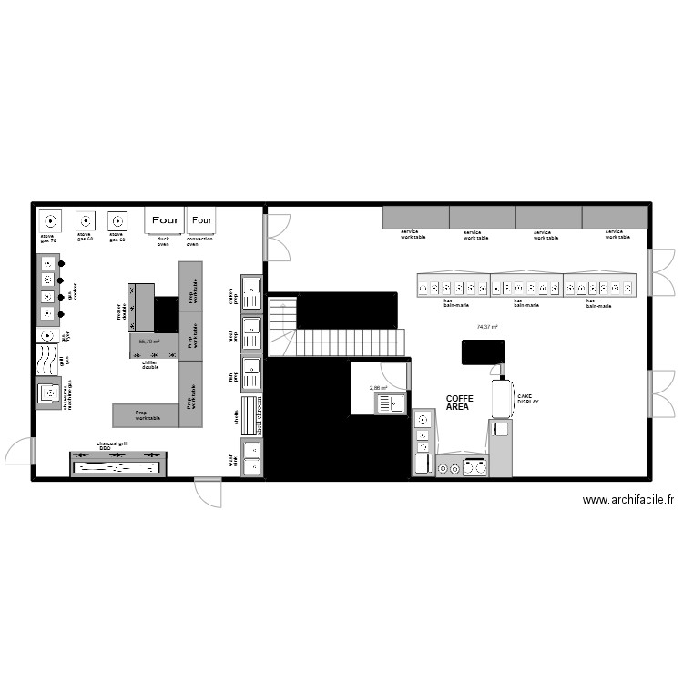 KITCHEN&RESTAU SORFA. Plan de 7 pièces et 150 m2
