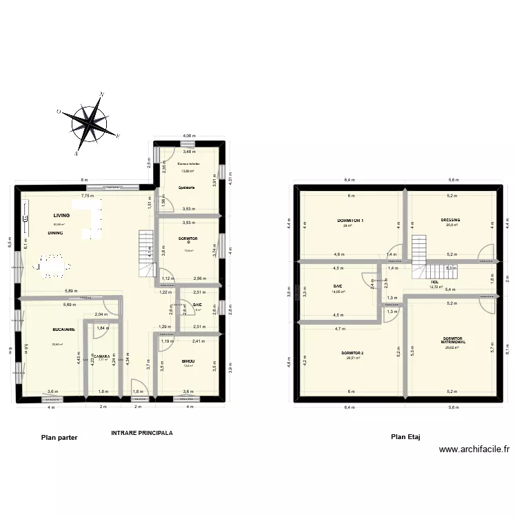 smc. Plan de 13  et 265 m²