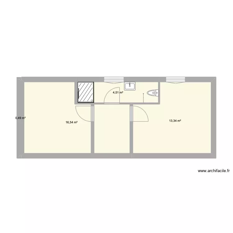 sdb 2. Plan de 4 Pièces et 35 m²