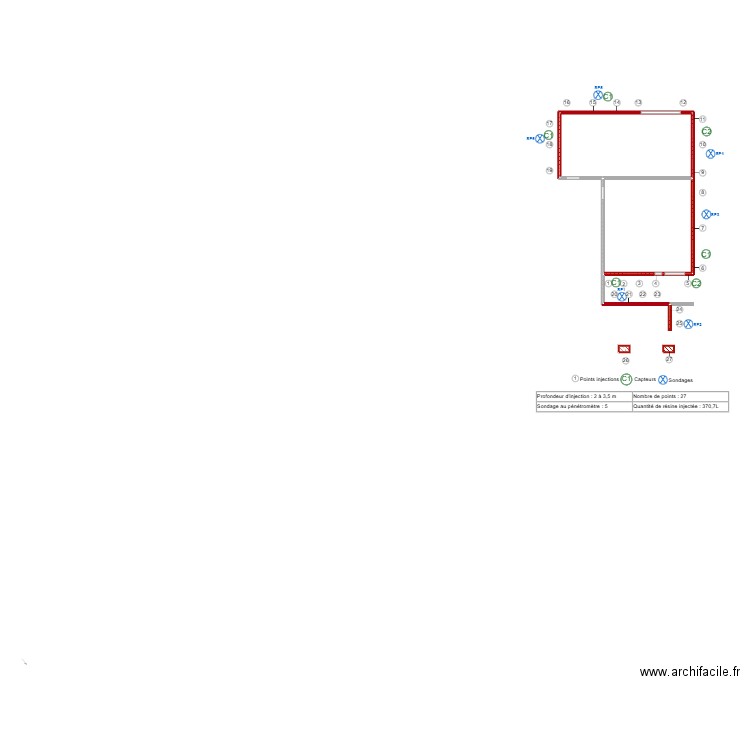 massart. Plan de 2 pièces et 35 m2
