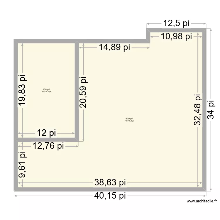 dimenssion maison actuel. Plan de 2 pièces et 108 m²