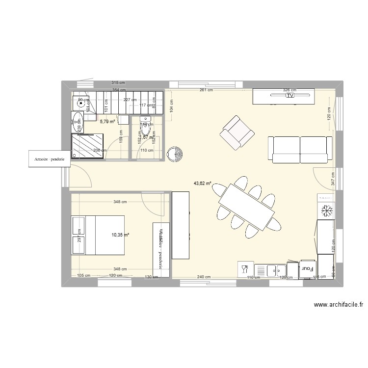 plan bas 2. Plan de 4 pièces et 81 m2