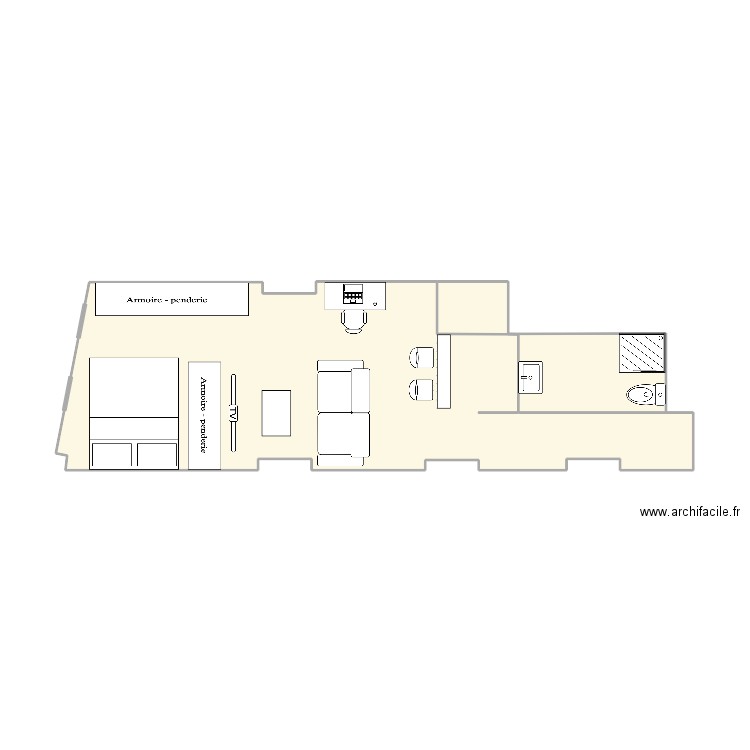 myploacee. Plan de 3 pièces et 32 m2