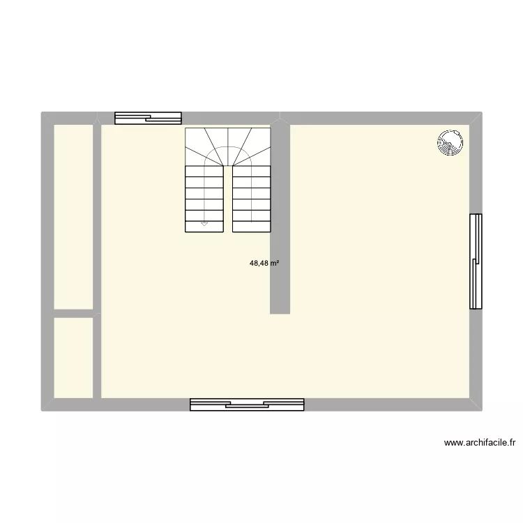 RDC GITE. Plan de 1 Pièce et 48 m² RDC GITE. Plan de 1 Pièce et 48 m²