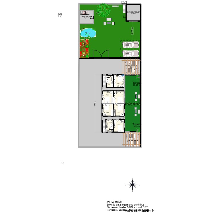 VILLA LOCATION PLAN 2026 ETAGE CHAMBRES. Plan de 15 pièces et 966 m2