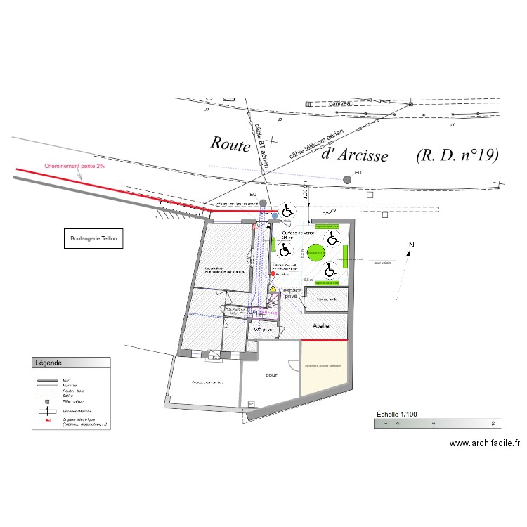 Plan accessibilité 2. Plan de 2 pièces et 40 m2