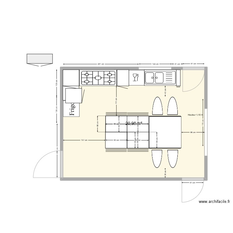 Cuisine. Plan de 0 pièce et 0 m2