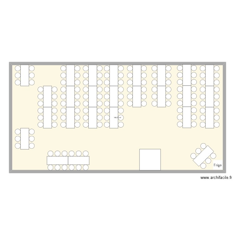 fete du personnel. Plan de 1 pièce et 200 m2