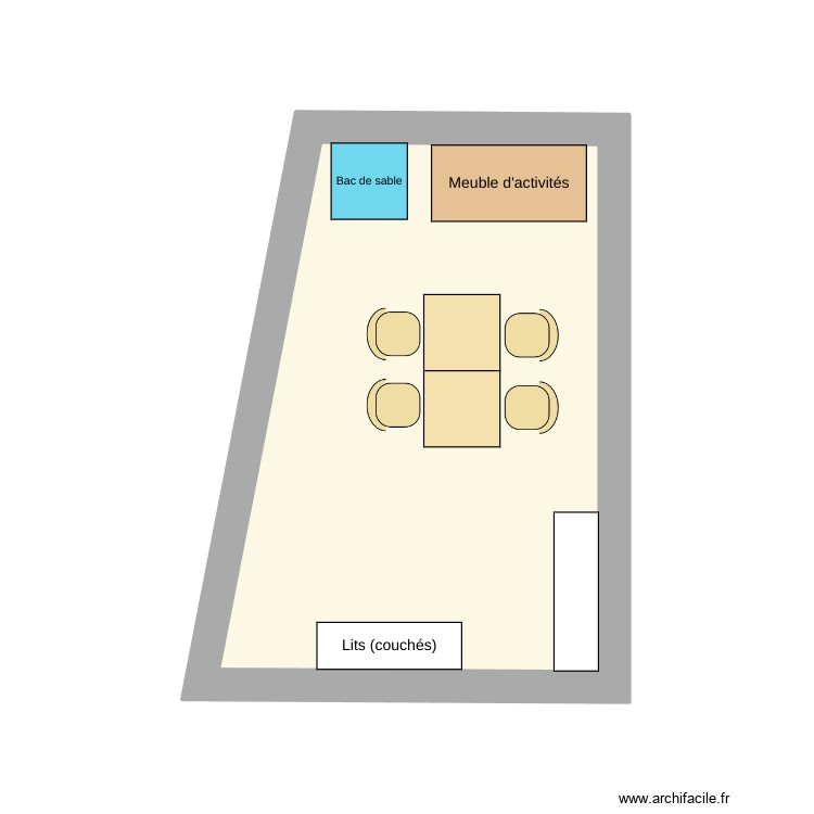 Salle d\'activit&eacute;. Plan de 0 pièce et 0 m2