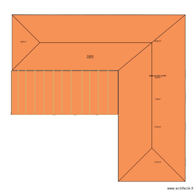 maison Luidjy. Plan de 7 pièces et 118 m2