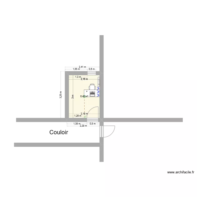 salle d'audience. Plan de 1 Pièce et 6 m² salle d'audience. Plan de 1 Pièce et 6 m²