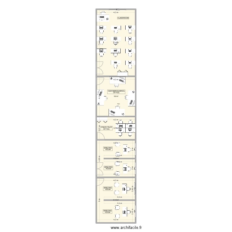 THC Training Academy (first Floor AEC). Plan de 5 pièces et 100 m2