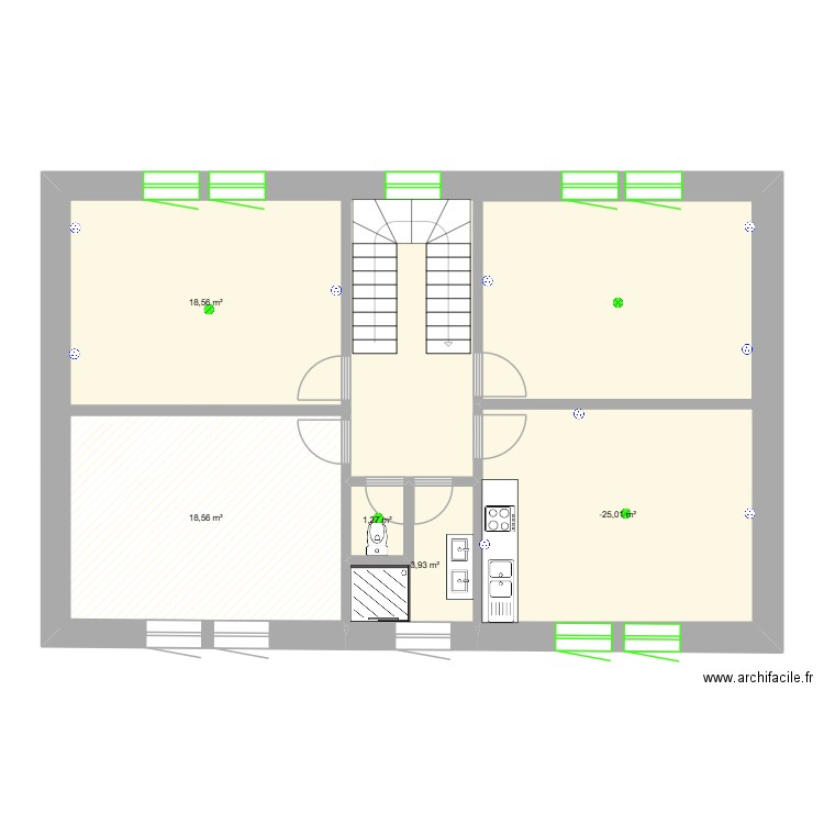 Vitrac ETAGE. Plan de 5 pièces et 62 m2