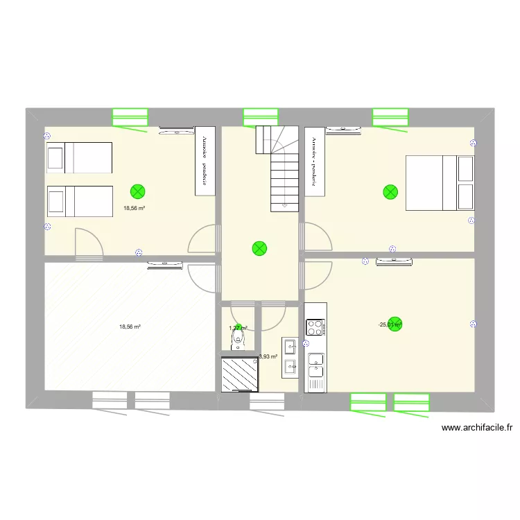 Vitrac ETAGE. Plan de 5  et 62 m²