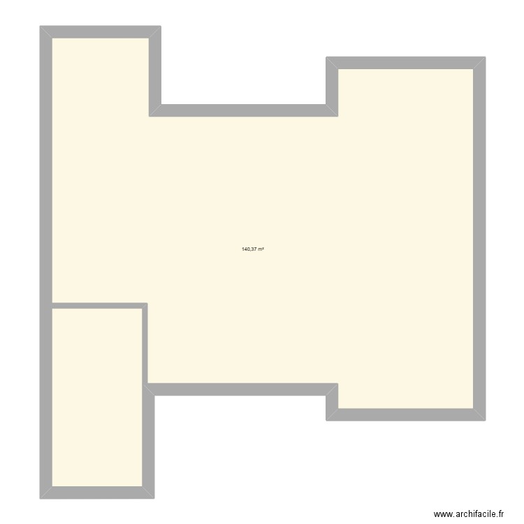 Projet maison U. Plan de 1 pièce et 140 m2