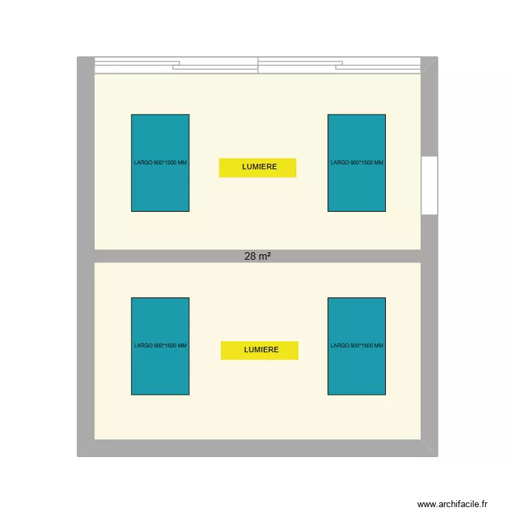 MOBE - SALLE DE PAUSE. Plan de 1  et 28 m²