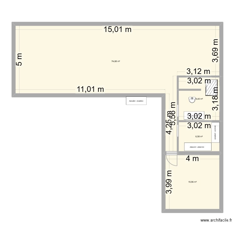 Maison St Nicolas. Plan de 4 pièces et 107 m2