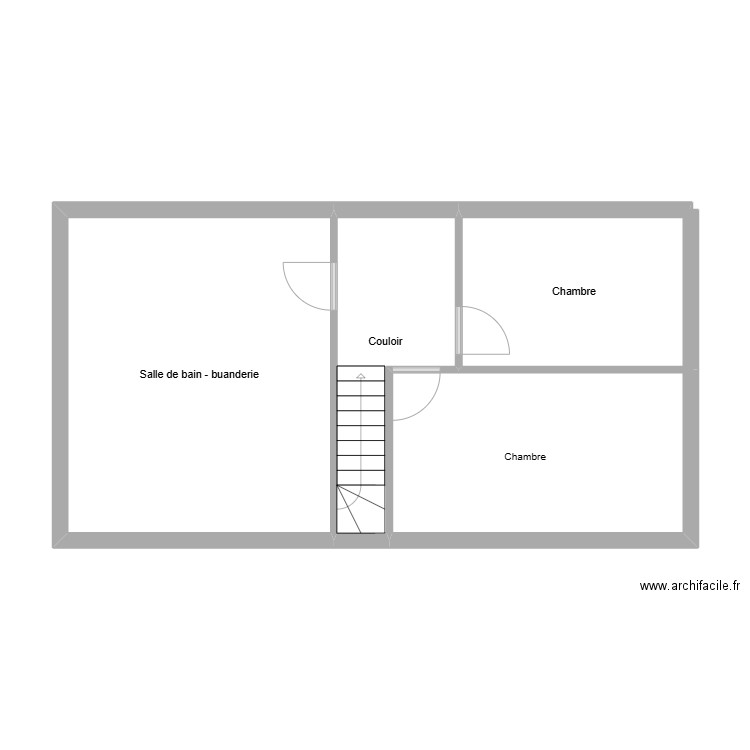 AIME Etage. Plan de 3 pièces et 40 m2