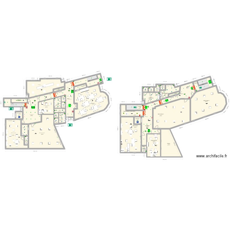 Crèche 14.10. Plan de 41 pièces et 689 m2