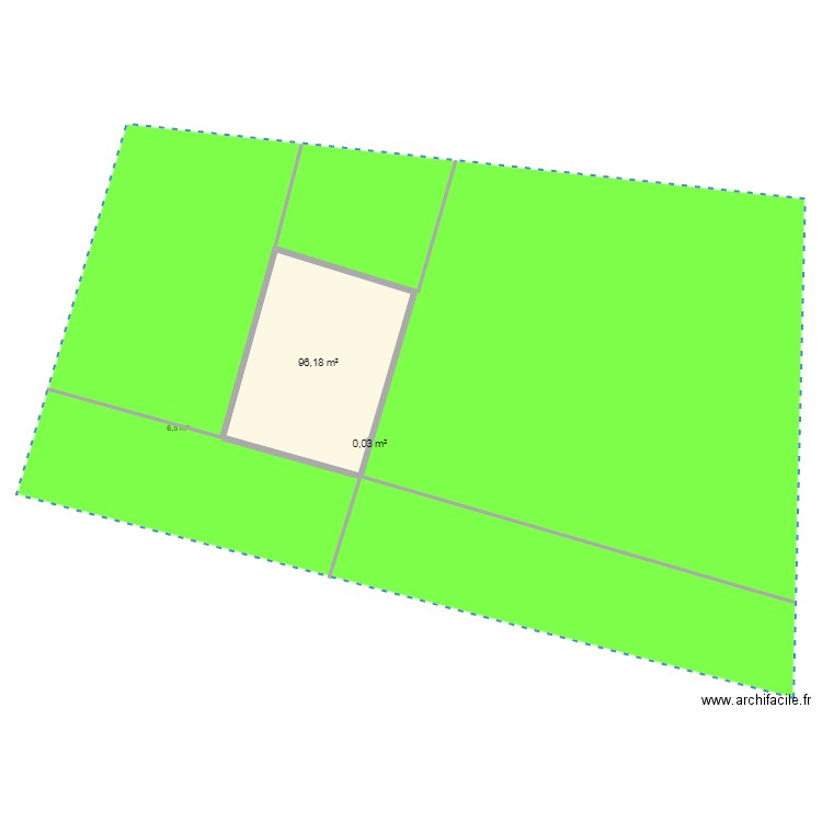 RRB SUR TERRAIN. Plan de 2 pièces et 96 m2