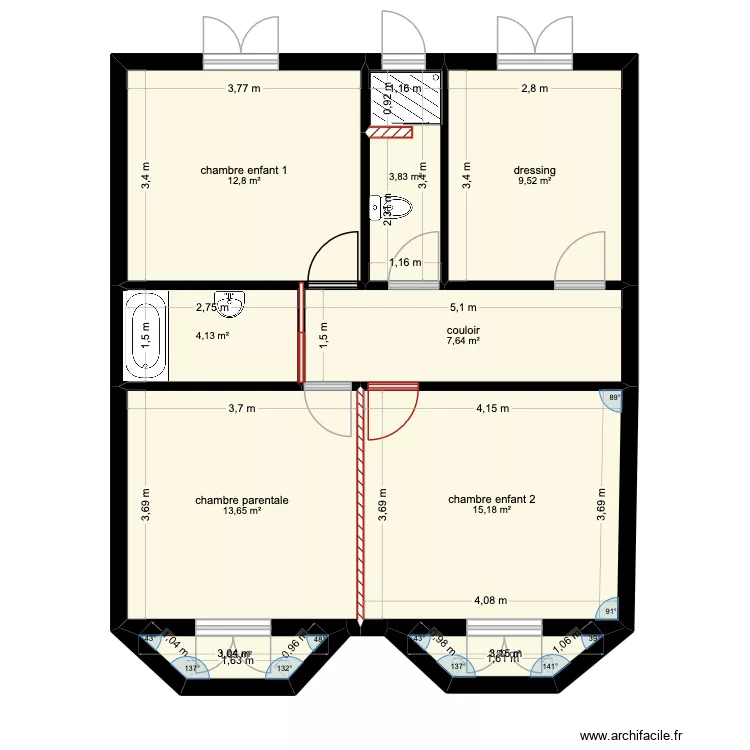 langlade plan actuel etage. Plan de 