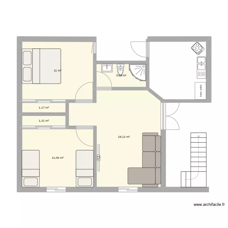 etage1_tunis. Plan de 6 Pièces et 46 m² etage1_tunis. Plan de 6 Pièces et 46 m²