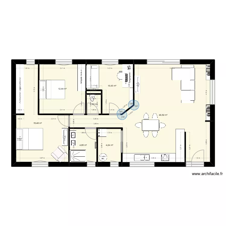 plan autre. Plan de 7  et 100 m²