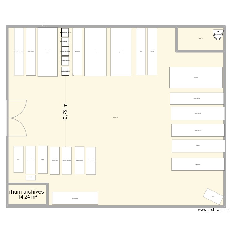 entrepos BOULOGNE. Plan de 3 pièces et 721 m2