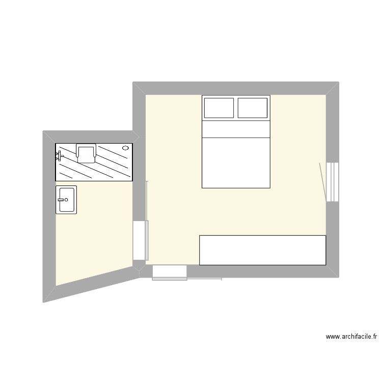 VAD. Plan de 2 pièces et 17 m2