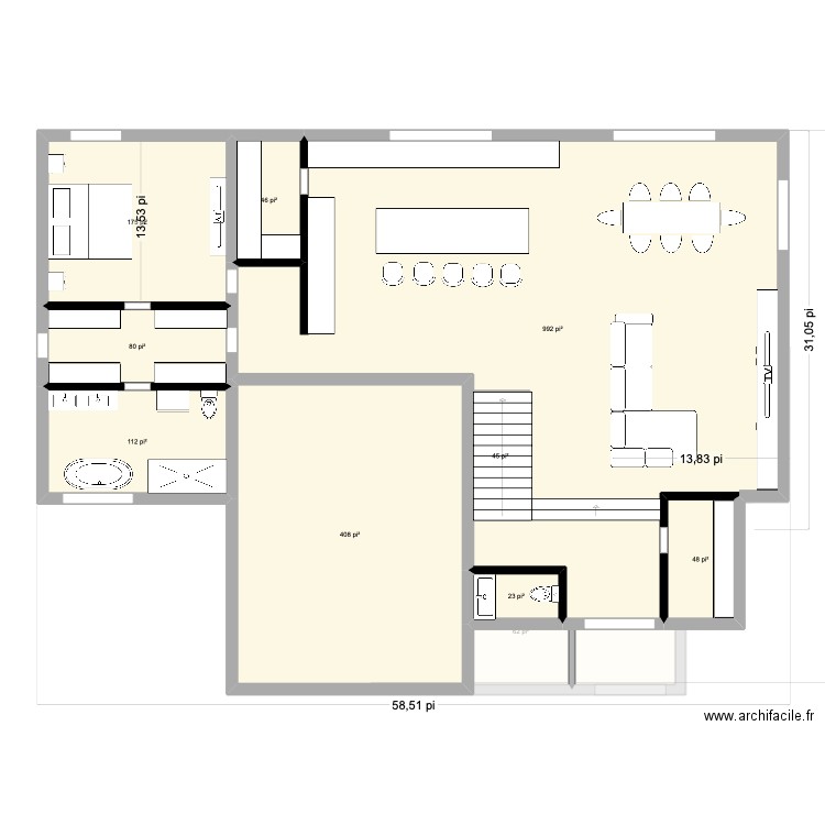idée. Plan de 17 pièces et 366 m2