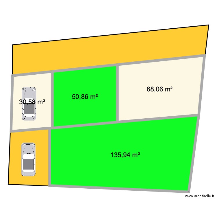 Lampèze terrain. Plan de 4 pièces et 285 m2